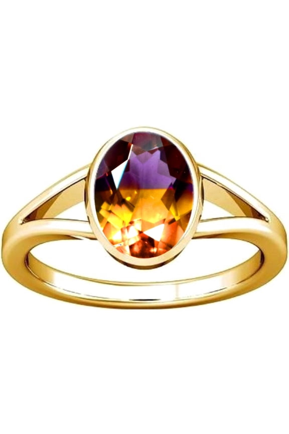 12.25-12.50 Carat Ametrine Gemstone Panchdhatu Ring For Men & Women