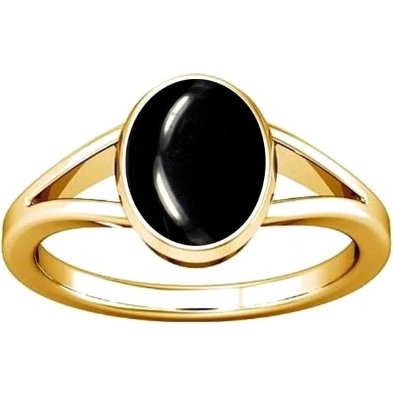 Divya Shakti 12.25-12.50 Carat Black agate Kala hakik Gemstone Panchdhatu Ring For Men & Women