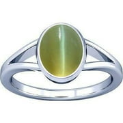 Divya Shakti 12.25-12.50 Carat Cats eye Lehsuniya Gemstone Silver Ring For Men & Women