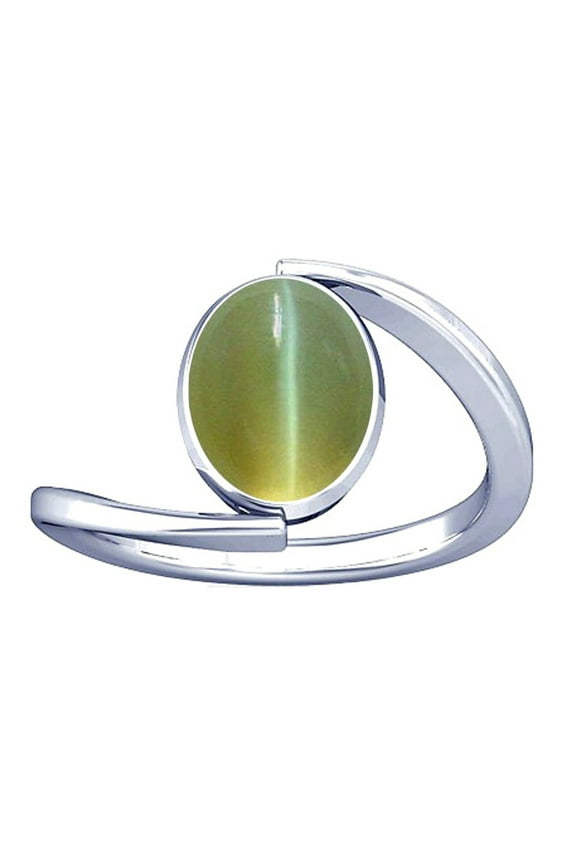 12.25-12.50 Carat Cat's eye Lehsuniya Gemstone Silver Ring for Women
