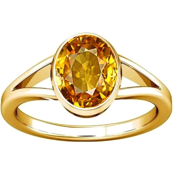 Divya Shakti 12.25-12.50 Carat Citrine Sunhela Golden topaz Gemstone Panchdhatu Ring For Men & Women