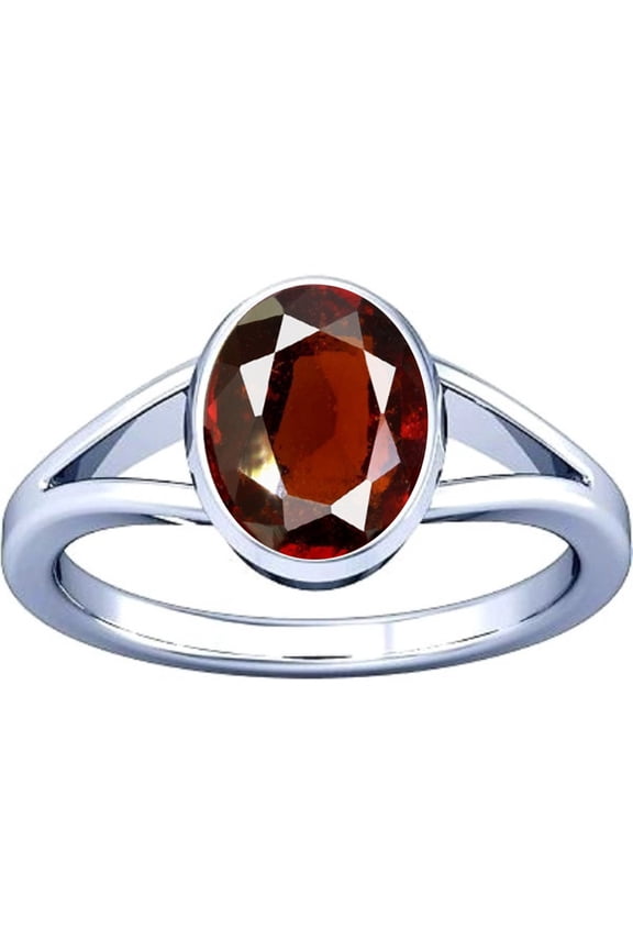 12.25-12.50 Carat Hessonite Gomed Gemstone Silver Ring For Men & Women