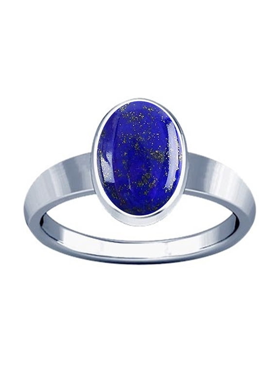 12.25-12.50 Carat Lapiz Lapis Lazuli Silver Plain Design Ring ( Lajward Stone Silver Plain Design Ring )(5)