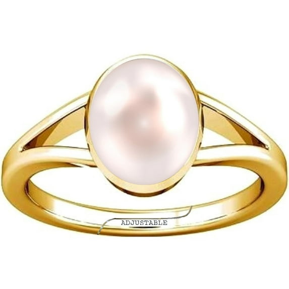 Divya Shakti 12.25-12.50 Carat Pearl Moti Gemstone Panchdhatu Adjustable Ring for Mens & Womens