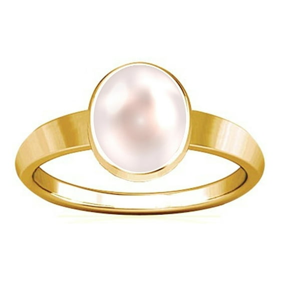 Divya Shakti 12.25-12.50 Carat Pearl Panchadhatu Plain Design Ring (Moti Mukta Panchadhatu Plain Design Ring)(3.5)