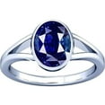 thumbnail image 1 of Divya Shakti 3.25-3.50 Carat Blue Sapphire Neelam Nilam Gemstone Silver Ring For Men & Women, 1 of 5