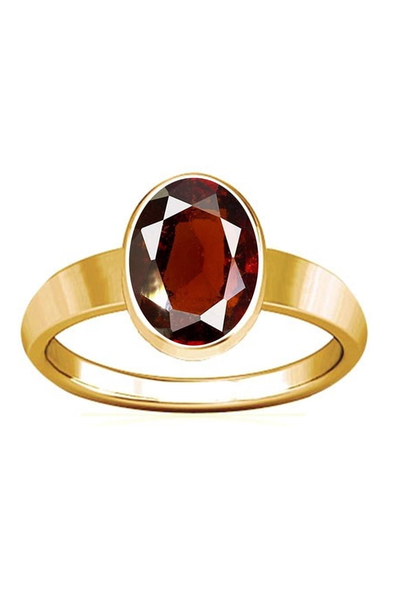 3.25-3.50 Carat Hessonite ( GOMED STONE Plain Design Ring )( Made in Panchadhatu )(5)