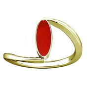 Divya Shakti 3.25-3.50 Carat Italian Red Coral Moonga Munga Gemstone Panchdhatu Ring for Women