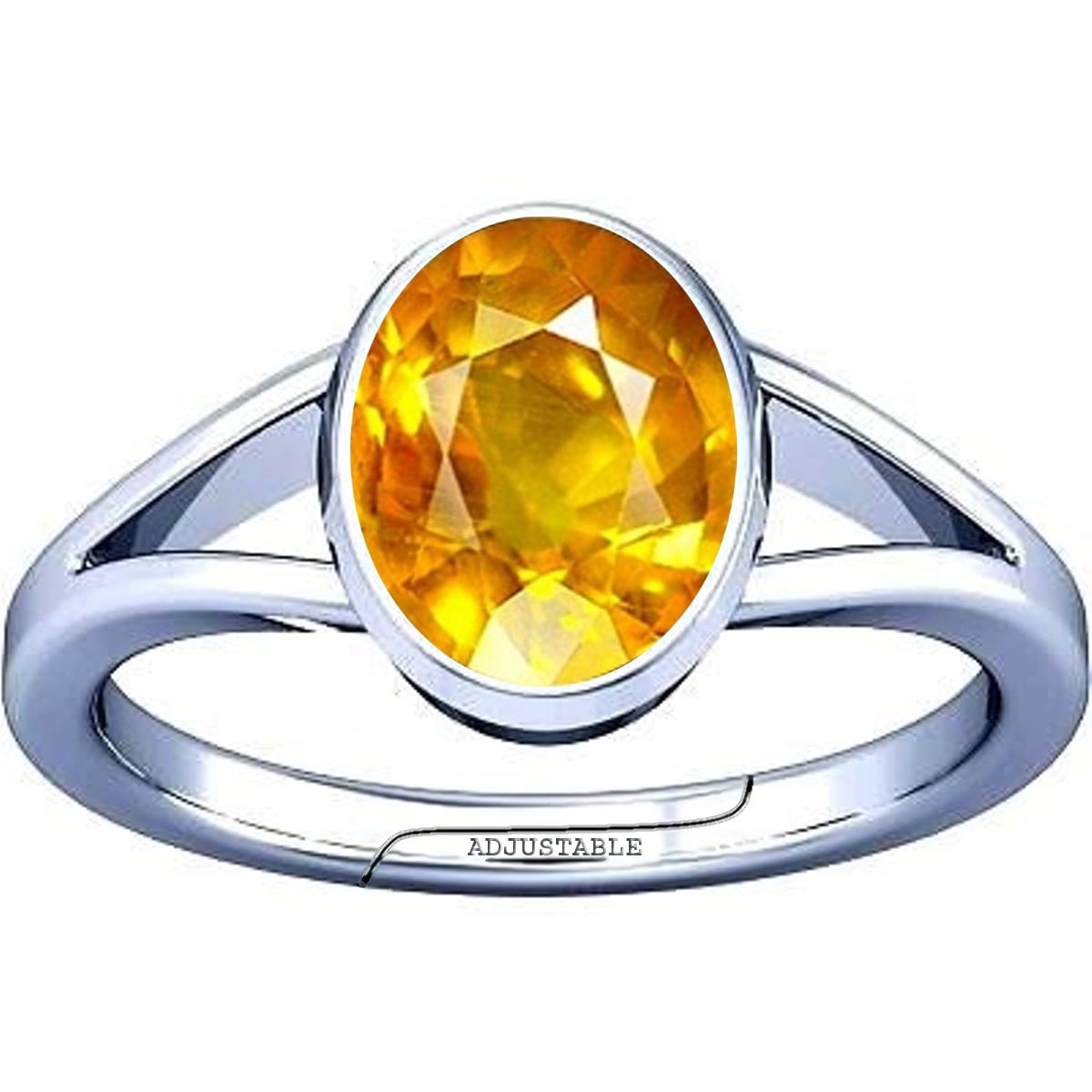 Buy Yellow Sapphire Pukhraj Silver Ring 999 Fine Silver Online in India -  Etsy