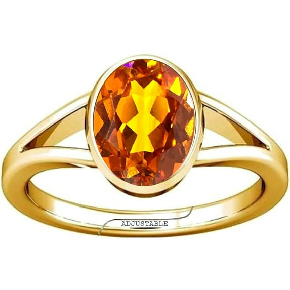 Divya Shakti 3.25-3.50 Carats Citrine Sunhela Golden topaz Gemstone Panchdhatu Adjustable Ring for Mens & Womens