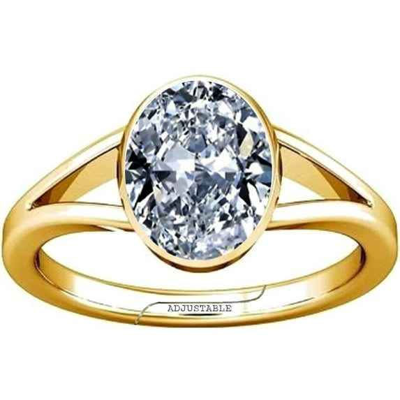 Divya Shakti 4.25-4.50 Carat American Diamond Oval Zircon Gemstone Panchdhatu Adjustable Ring for Mens & Womens