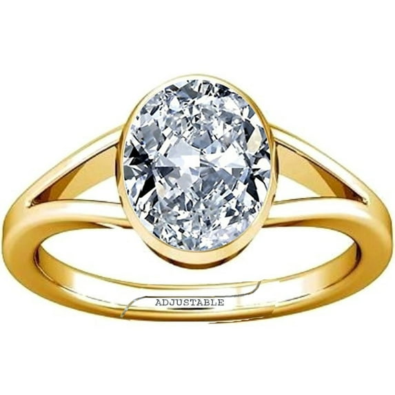 Divya Shakti 4.25-4.50 Carat American Diamond Round Zircon Gemstone Panchdhatu Adjustable Ring for Mens & Womens