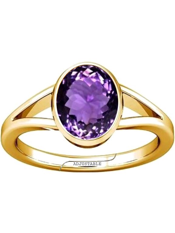 4.25-4.50 Carat Amethyst Kataila Gemstone Panchdhatu Adjustable Ring for Mens & Womens