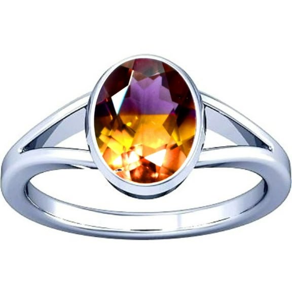 Divya Shakti 4.25-4.50 Carat Ametrine Gemstone Silver Ring For Men & Women
