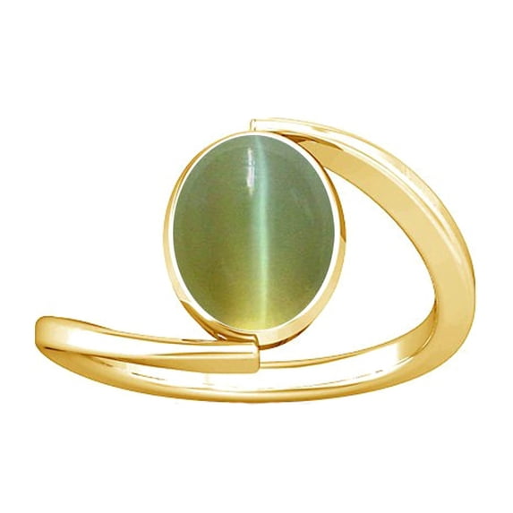 Divya Shakti 4.25-4.50 Carat Cat's eye Lehsuniya Gemstone Panchdhatu Ring for Women