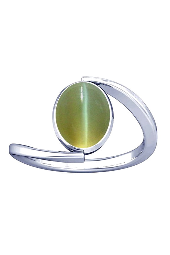 4.25-4.50 Carat Cat's eye Lehsuniya Gemstone Silver Ring for Women