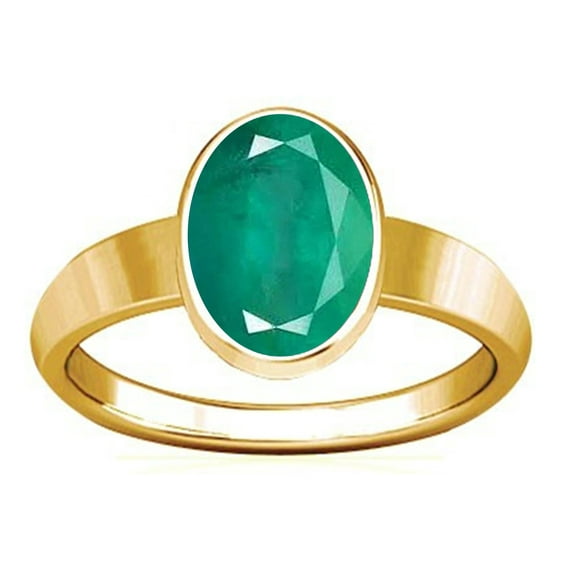 Divya Shakti 4.25-4.50 Carat Emerald Panna Gemstone Panchdhatu Plain Design Ring For Men & Women