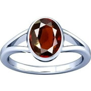 Divya Shakti 4.25-4.50 Carat Hessonite Gomed Gemstone Silver Ring For Men & Women