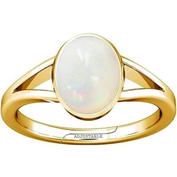 Divya Shakti 4.25-4.50 Carat Opal White Opal Gemstone Panchdhatu Adjustable Ring for Mens & Womens