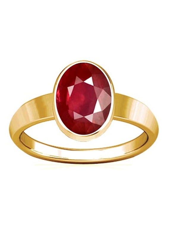 4.25-4.50 Carat Ruby Plain Design Ring (Maanik Manikya Stone Panchadhatu Plain Design Ring)(5)