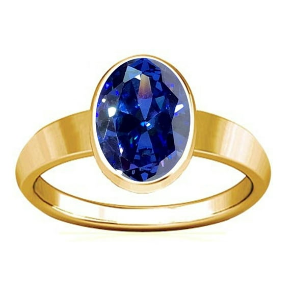 Divya Shakti 4.25-4.50 Carat Tanzanite Stone Panchadhatu Plain Design Ring(6.25)