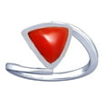 thumbnail image 1 of Divya Shakti 4.25-4.50 Carat Triangle Red Coral Moonga Munga Gemstone Silver Ring for Women, 1 of 5