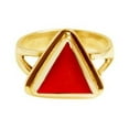 thumbnail image 1 of Divya Shakti 4.25-4.50 Carat Triangle Red Coral Red Moonga Gemstone Panchdhatu Ring For Men & Women, 1 of 5