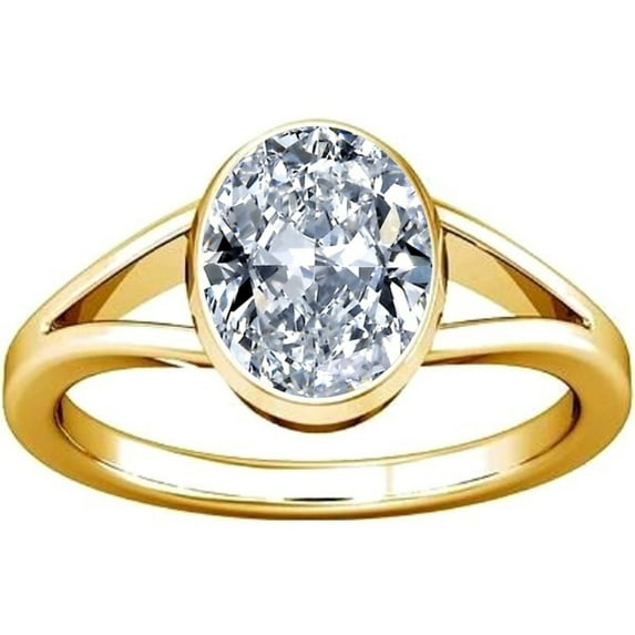 Divya Shakti 5.25-5.50 Carat American Diamond Oval Zircon Panchdhatu Ring For Men & Women