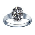 thumbnail image 1 of Divya Shakti 5.25-5.50 Carat American Diamond Silver Plain Design Ring (Zircon Jerkan Oval Gemstone Silver Plain Design Ring)(7.75), 1 of 4