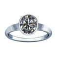 thumbnail image 1 of Divya Shakti 5.25-5.50 Carat American Diamond Silver Plain Design Ring (Zircon Jerkan Round Gemstone Silver Plain Design Ring)(10.25), 1 of 4