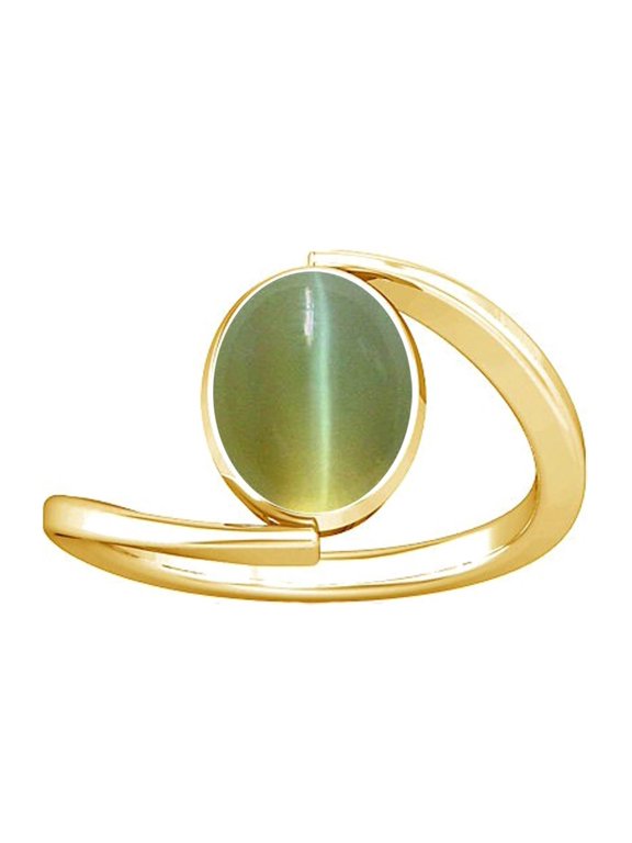 5.25-5.50 Carat Cat's eye Lehsuniya Gemstone Panchdhatu Ring for Women