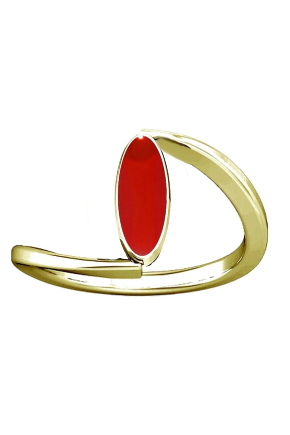 5.25-5.50 Carat Italian Red Coral Moonga Munga Gemstone Panchdhatu Ring for Women