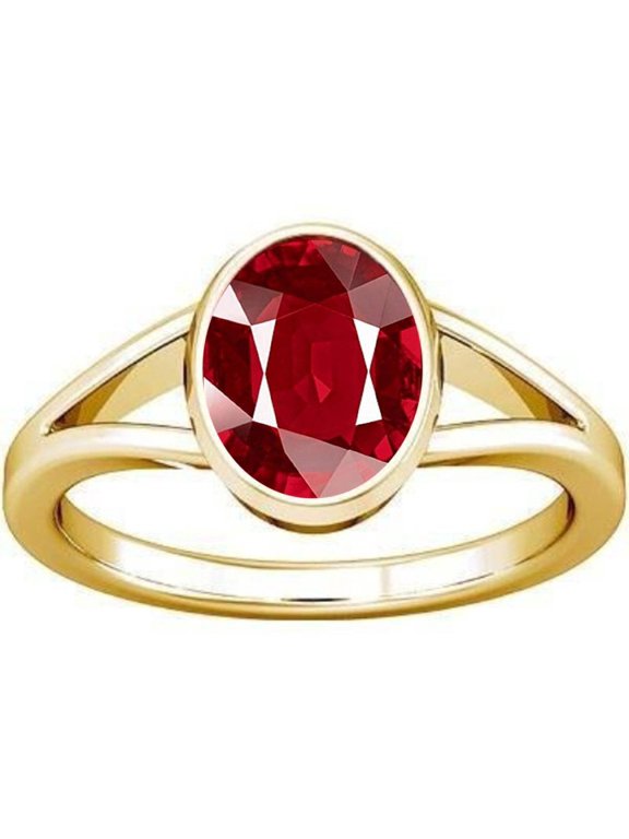 5.25-5.50 Carat Ruby Manik Manikya Gemstone Panchdhatu Ring For Men & Women
