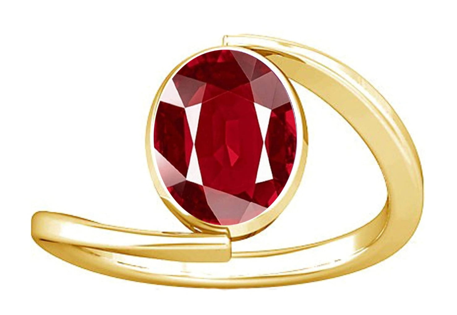 Manik Rong Divya Shakti 5.25-5.50 Carat Ruby Manik Manikya Gemstone Panchdhatu ...