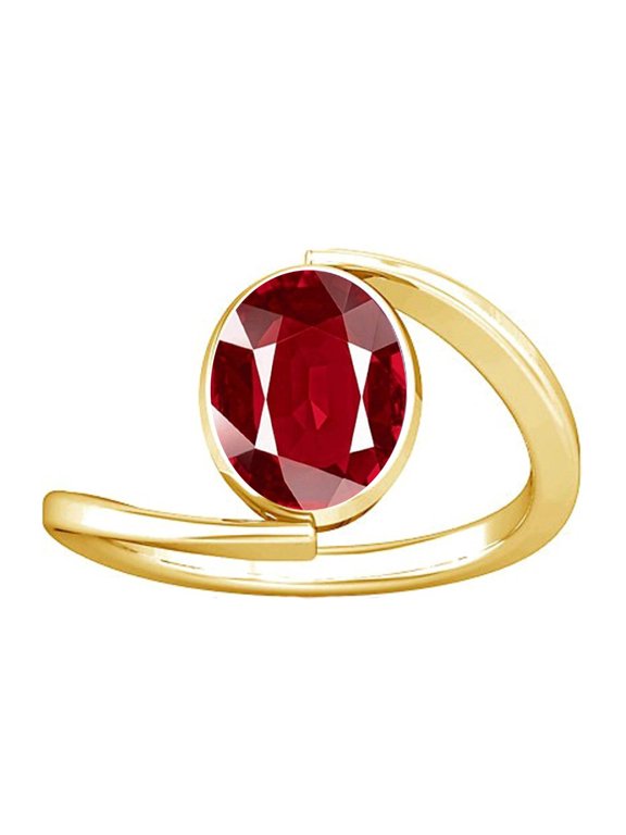5.25-5.50 Carat Ruby Manik Manikya Gemstone Panchdhatu Ring for Women