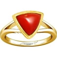thumbnail image 1 of Divya Shakti 5.25-5.50 Carat Triangle Red Coral Red Moonga Gemstone Panchdhatu Adjustable Ring for Mens & Womens, 1 of 5