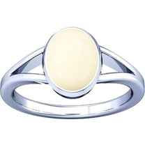 Divya Shakti 5.25-5.50 Carat White Coral Moonga Munga Gemstone Silver Ring For Men or Women.