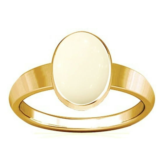 Divya Shakti 5.25-5.50 Carat White Coral Panchadhatu Plain Design Ring ( SAFED MOONGA MUNGA STONE Plain Design Ring )(4.5)