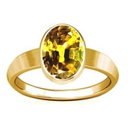 Divya Shakti 5.25-5.50 Carat Yellow Sapphire Plain Design Ring (Pukhraj Stone Panchadhatu Plain Design Ring)(3)