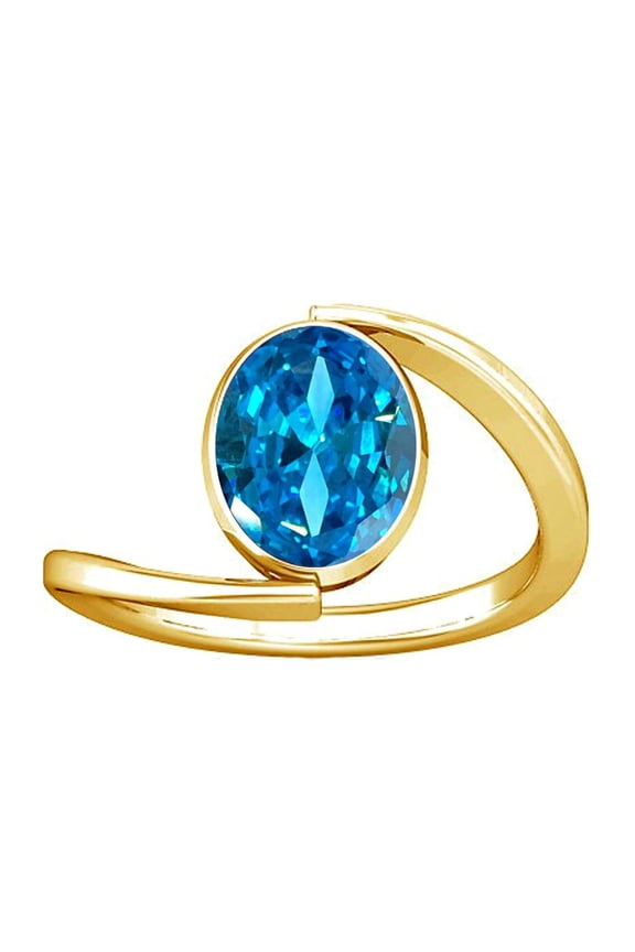 6.25-6.50 Carat Aquamarine Beruj Gemstone Panchdhatu Ring for Women