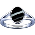thumbnail image 1 of Divya Shakti 6.25-6.50 Carat Black Chalcedony Sulemani Hakik Gemstone Silver Adjustable Ring for Mens & Womens, 1 of 5