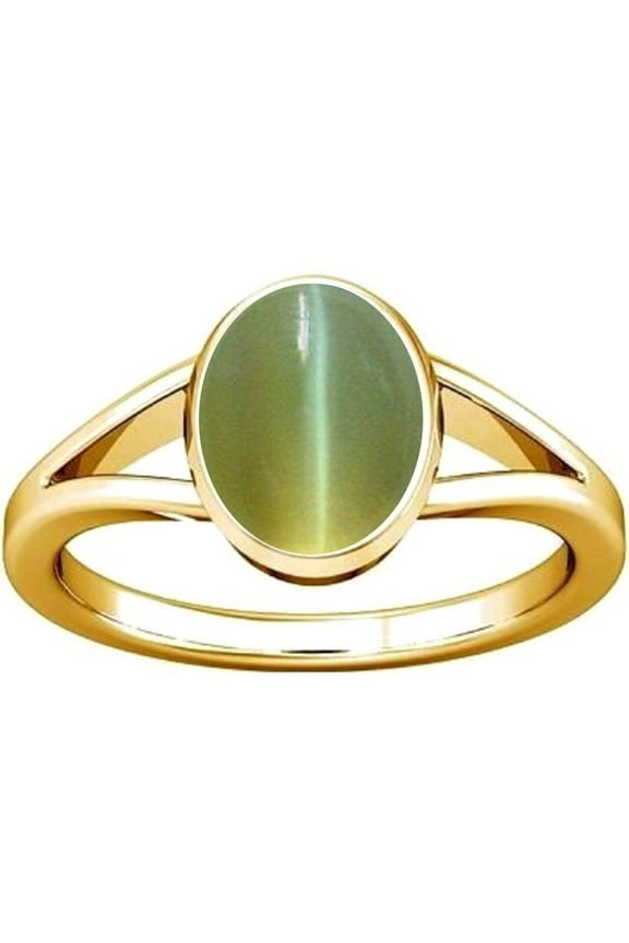 6.25-6.50 Carat Cat's eye Lehsuniya Gemstone Panchdhatu Ring For Men & Women