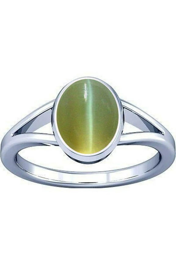 6.25-6.50 Carat Cat's eye Lehsuniya Gemstone Silver Ring For Men & Women
