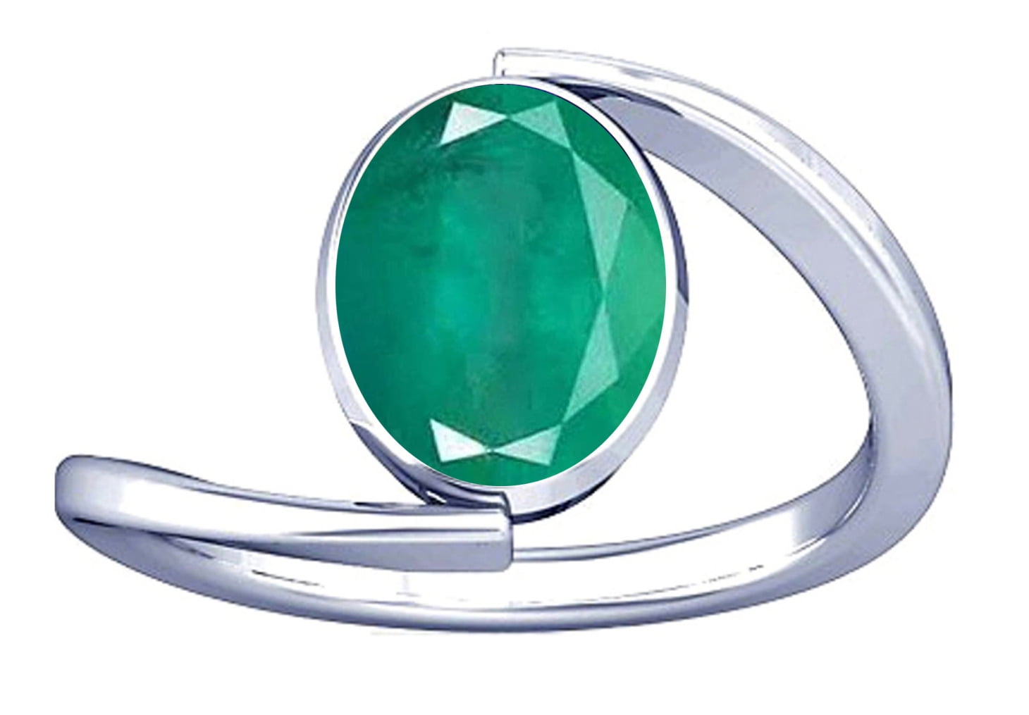 Buy PRANJAL GEMS 10.25 Ratti Panna Stone Original Certified Emerald Gemstone  Adjustable Woman Man Ring With Lab Certificate(NP) Silver at Amazon.in