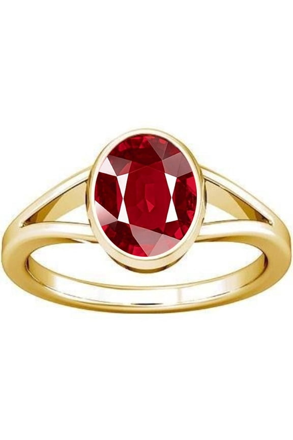 6.25-6.50 Carat Ruby Manik Manikya Gemstone Panchdhatu Ring For Men & Women