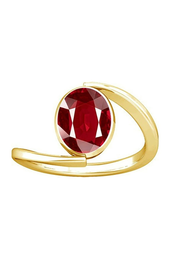 6.25-6.50 Carat Ruby Manik Manikya Gemstone Panchdhatu Ring for Women