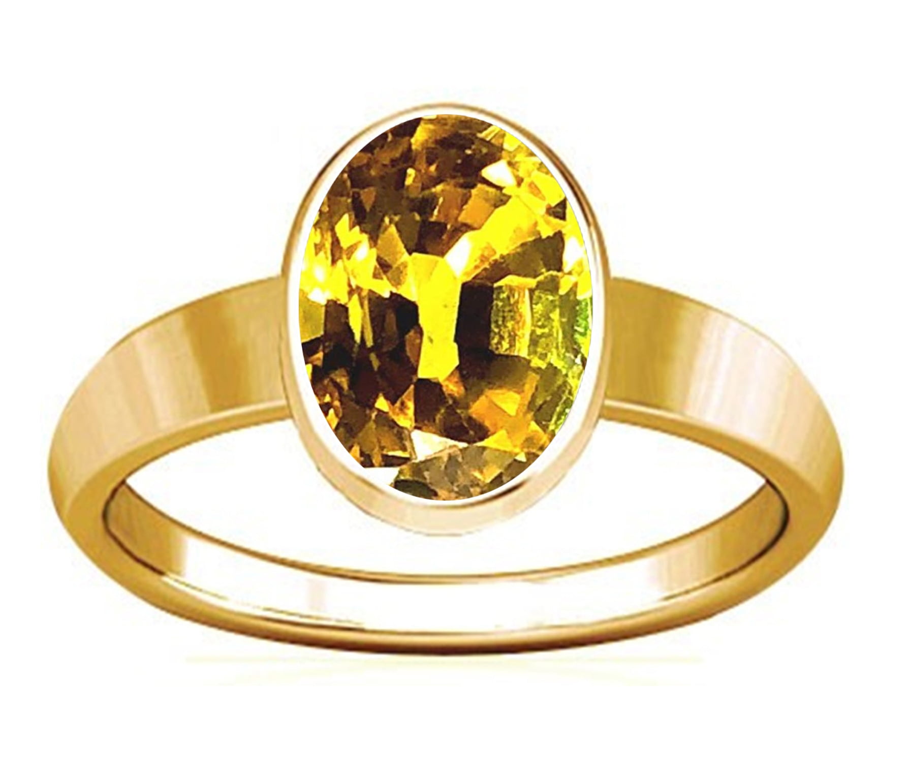 YELLOW SAPPHIRE RING 10.25 Ratti 9.00 CARAT Natural Yellow Sapphire Stone RING  Pukhraj RING Oval Shape Adjustable GOLD Ring For Girl And Women