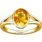DIVYA SHAKTI 6.25-6.50 Carat Yellow Sapphire/ Pukhraj Gemstone Panchdhatu Adjustable Ring for Mens & Womens