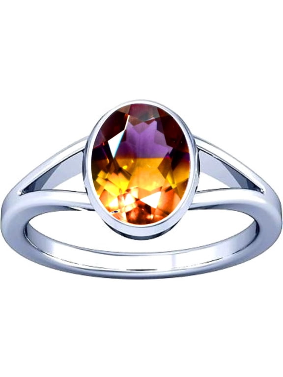 7.25-7.50 Carat Ametrine Gemstone Silver Ring For Men & Women