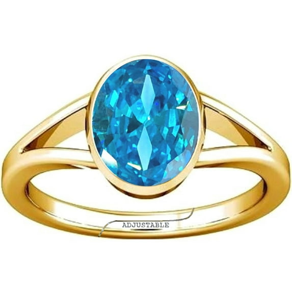 Divya Shakti 7.25-7.50 Carat Aquamarine Beruj Gemstone Panchdhatu Adjustable ring for Mens & Womens